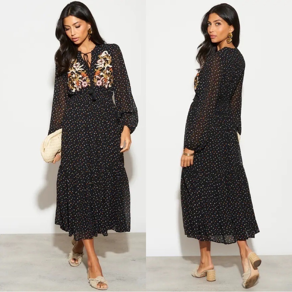 Rusttydusty floral tired midi dress size: small